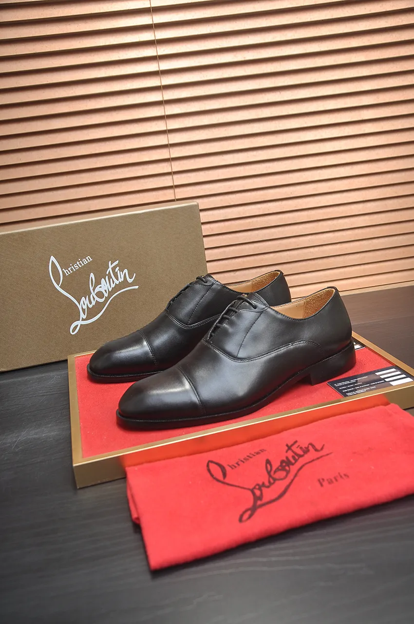 Men's shoes 💰620💶 [Chrstian Loubotin] Red-soled shoes 💋Original mold opening, the highest version on the market, purely handmade ➕Imported cowhide uppers, first-layer water-dyed cowhide lining! Original EU high-gloss outsole. 38 to 45 (45 customized)